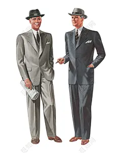 手绘民国人物水彩插画素材