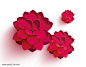 红色新年喜庆立体装饰花朵图片png免抠元素装饰元素背景装饰免扣图片