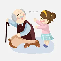 给爷爷捶背重阳节卡通插画图片大小2000x2000px 图片尺寸606.54 KB 来自PNG搜索网 pngss.com 免费免扣png素材下载！给奶奶洗脚#给爷爷捶背#家人团聚#卡通手绘#