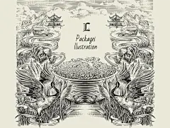 稻鹤珍香大米包装插画设计-古田路9号-品牌创意/版权保护平台