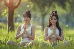 户外健身运动瑜伽形象