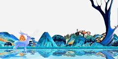 新中式地产高端地产开幕插画 免抠png 设计图片 免费下载 页面网页 平面电商 创意素材