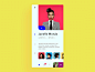 Music Player App Interaction - Made with InVision Studio music player app artist android iphone x ios artist modern material bottom navigation swipe scroll expand transition invision studio prototype profile ui ux social layout minimal clean colorful styl
