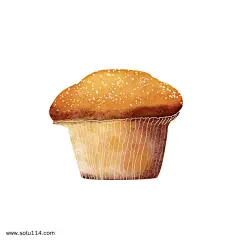 黄色糕点点心蛋糕甜品手绘插画免扣素材