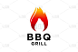 带有bbq标志和防火概念的烧烤标志
