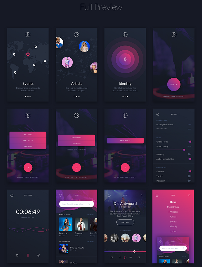 Music Mobile UI Kit ...