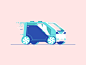 Autonomous : In this series of illustrations, we stylize autonomous cars in a playful and friendly manner to establish a more approachable feeling towards future tech while also studying their form and functionality.