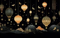 灯笼元素镂空灯笼元素图片