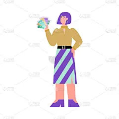 女设计师的印刷厂持有色彩指南潘通矢量插图