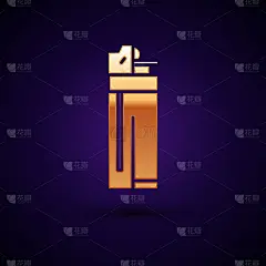 分离着色,黄金,黑色,打火机,图标,蓝色背景,一次性物品,热,暗色,铬合金