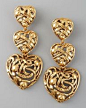 Oscar de la Renta Filigree Heart Drop Earrings@北坤人素材