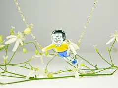 三浅陶瓷新品 大雄梦想家项链 小清新手绘 陶瓷小礼物 甜美萌物 原创 设计 新款 2013 正品 代购  景德镇