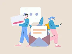 运营插画 | 图源免费EPS文件 |商务人员操作工作场景的平面矢量插画