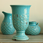 美式乡村地中海家居装饰品摆设 卡西斯冰裂色釉直筒大陶瓷花瓶