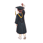 穿学士服的大学生背影