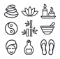 水疗中心图标-杂项图标Spa Line Icons - Miscellaneous Icons浴、护理、面部、翻转、失败,女孩,健康、草药、图标,说明,、线、医疗、医药、灰浆、自然、杵,花瓣,符号,水疗,石头,象征,治疗,治疗,浴缸,矢量,健康,杨,瑜伽 bath, care, facial, flip, flop, girl, healthy, herbal, icon, illustration, leaf, line, medical, medicine, mortar, natural, pest