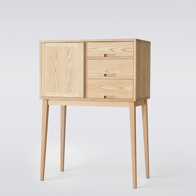 梵几家具日式客厅高脚柜日式样板房储物柜高脚柜白蜡木原木色边柜-淘宝网