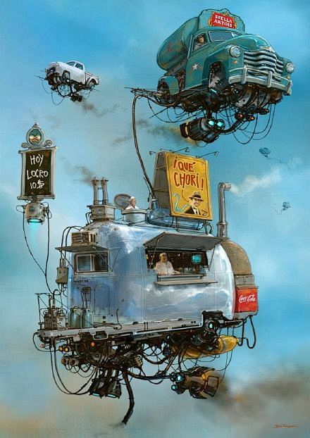 悬浮于空中的汽车 | 阿根廷插画家 Al...