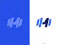 One More - live up to every training app blue branding design logo ui 健身 力量 哑铃 徽章 标志 运动