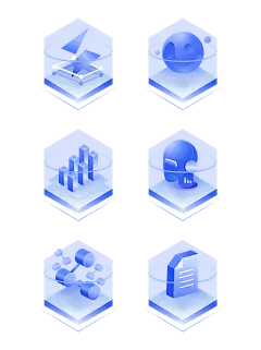 1801科技感icon立体3D蓝色UI图标矢量@3x