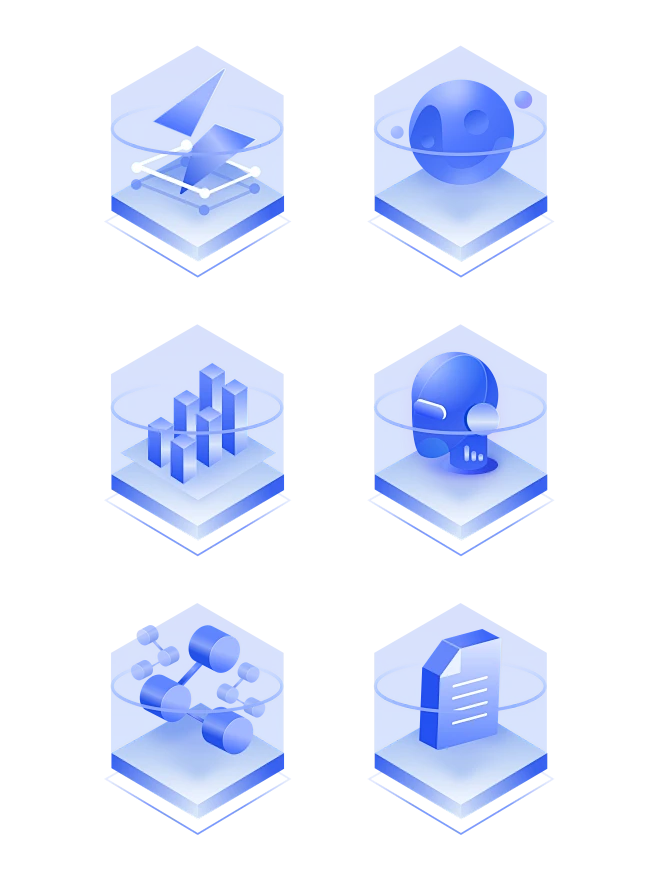 1801科技感icon立体3D蓝色UI图标矢量@3x-花瓣网