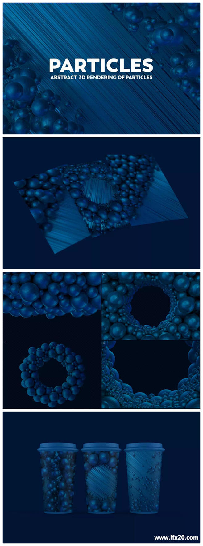 源文件 - 比较有特色抽象3D渲染-蓝色...