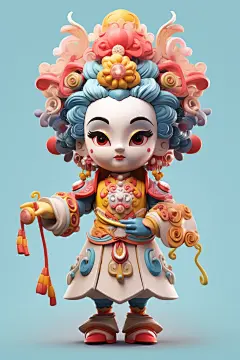 京剧人物国潮戏曲人物模型