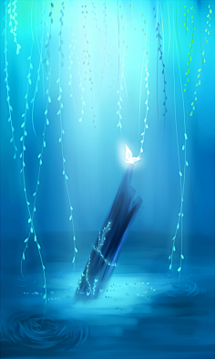 com梦幻森林蓝小缡采集到#森系#采集#宫崎骏## 手绘## 插画 #封面