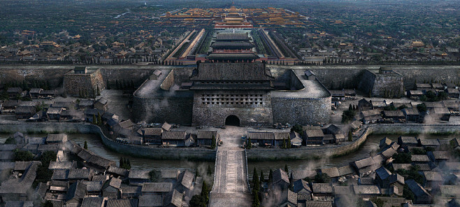 中国风场景气氛图古风山水建筑武侠仙侠CG...