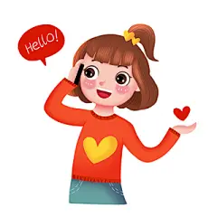 彩色卡通手绘小女孩打电话素材原创插画海报