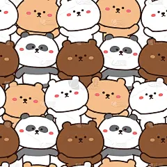 无缝图案的可爱小熊问候