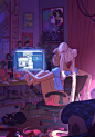 Usagi fighting evil by computer light: 