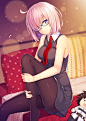 Anime 1846x2600 anime anime girls Fate/Grand Order Shielder (Fate/Grand Order) short hair pink hair pink eyes glasses meganekko