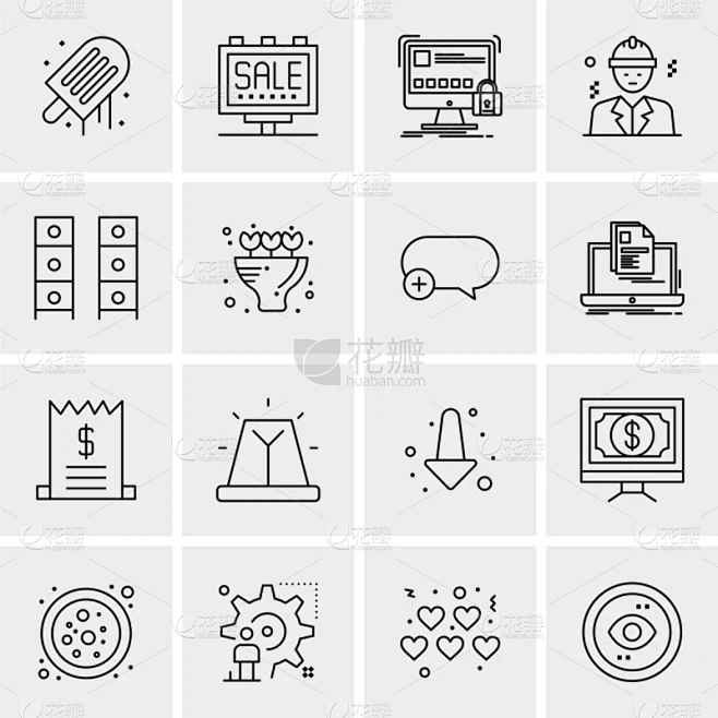 set 16 universal icons business图片_纹理图片素材-花瓣网