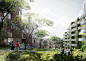 schmidt hammer lassen Architects Wins Competition to Design a Residential Block in Aarhus,Exterior Rendered View. Image Courtesy of schmidt hammer lassen architects