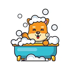 矢量可爱的柴犬狗卡通矢量插图