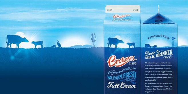 BROWNES MILK 牛奶品牌包装设...