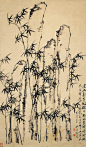 《竹石图》 清 郑燮 

纸本墨笔 纵198厘米 横116厘米 旅顺博物馆藏 

郑燮（1693—1765），字克柔，号板桥，兴化人，为“扬州八怪”之一。善水墨兰竹，此图画竹，虽寥寥数笔，而倚石取势.摇曳生姿，有满纸秋声的。
