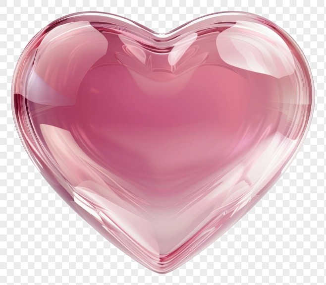 PNG  Glossy pink hea...