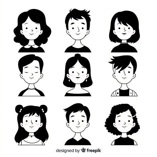 简笔画人物头像 ​ ​​​​
