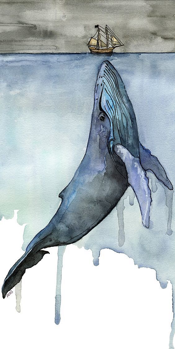 Watercolor Whale Pai...