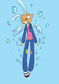 mimosa  的插画 兔子掉进了洗衣机