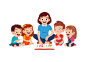 卡通儿童幼儿园幼教托班老师讲课启蒙教育学习插画ai矢量设计素材-淘宝网