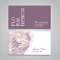 紫色花卉花朵女性行业小清新名片会员卡优惠券模板矢量图素材