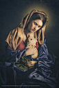 Madonna & Dog : Tried to copy the style of an old painting in a photoproject of my friend Kiki and my Dog Rocco. Did it work out?