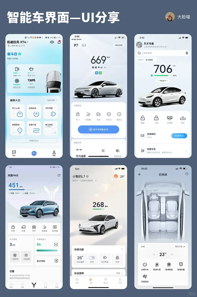 UI分享｜智能车界面设计 - 小红书