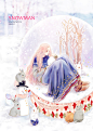 花火11B 封面-E.Pcat_E.Pcat,少女,雪人,兔子_涂鸦王国插画