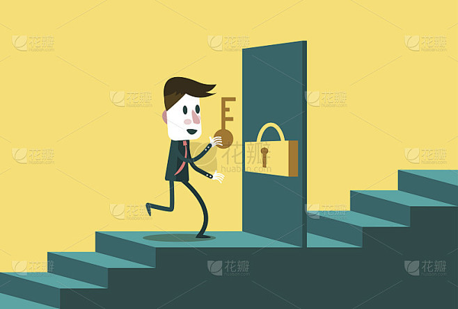 商人用钥匙打开通往下一步的大门。