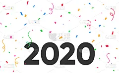 2020,新年前夕,五彩纸屑,多色的,周年纪念,贺卡,边框,信函,波斯湾