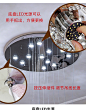 楼梯吊灯长吊灯现代简约客厅创意个性别墅复式环形楼梯灯水晶灯具-淘宝网